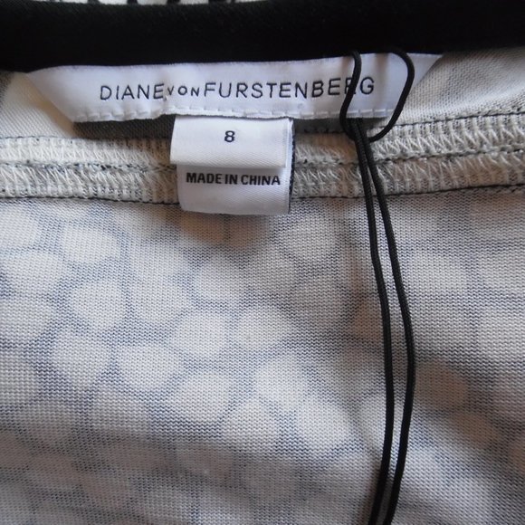 Diane von Furstenberg Black White Rose Heart Firebird Mosaic Silk Mini Dress 8 - Picture 11 of 13